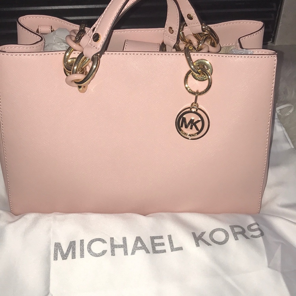 NWOT Michael Kors satchel chain handle gold blush